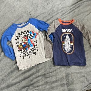 Two boys long sleeve shorts size 5